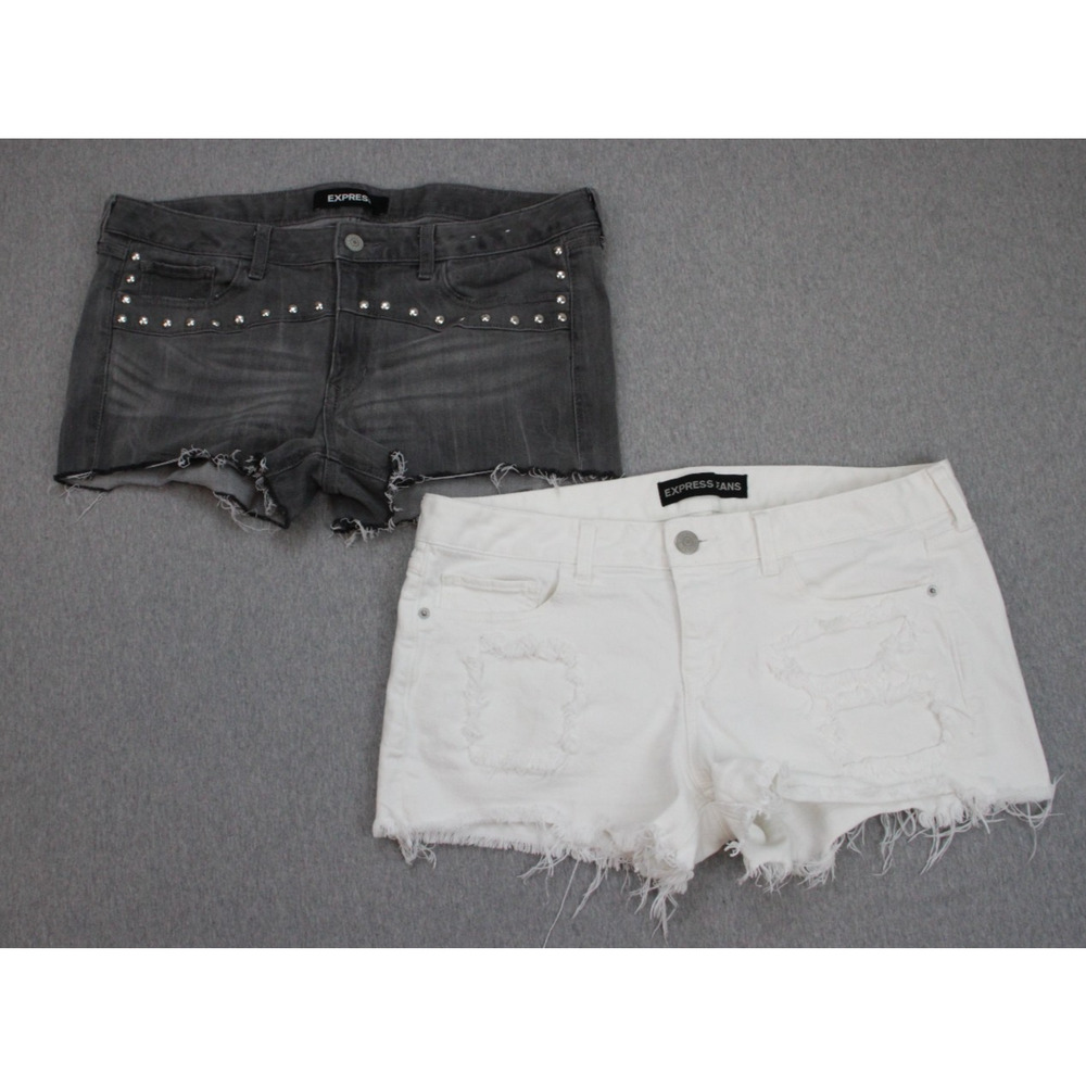 Express Shorts Womens 12 Cotton Blend Stretch 3"‎ Inseam - Lot of 2